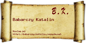 Babarczy Katalin névjegykártya