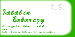 katalin babarczy business card